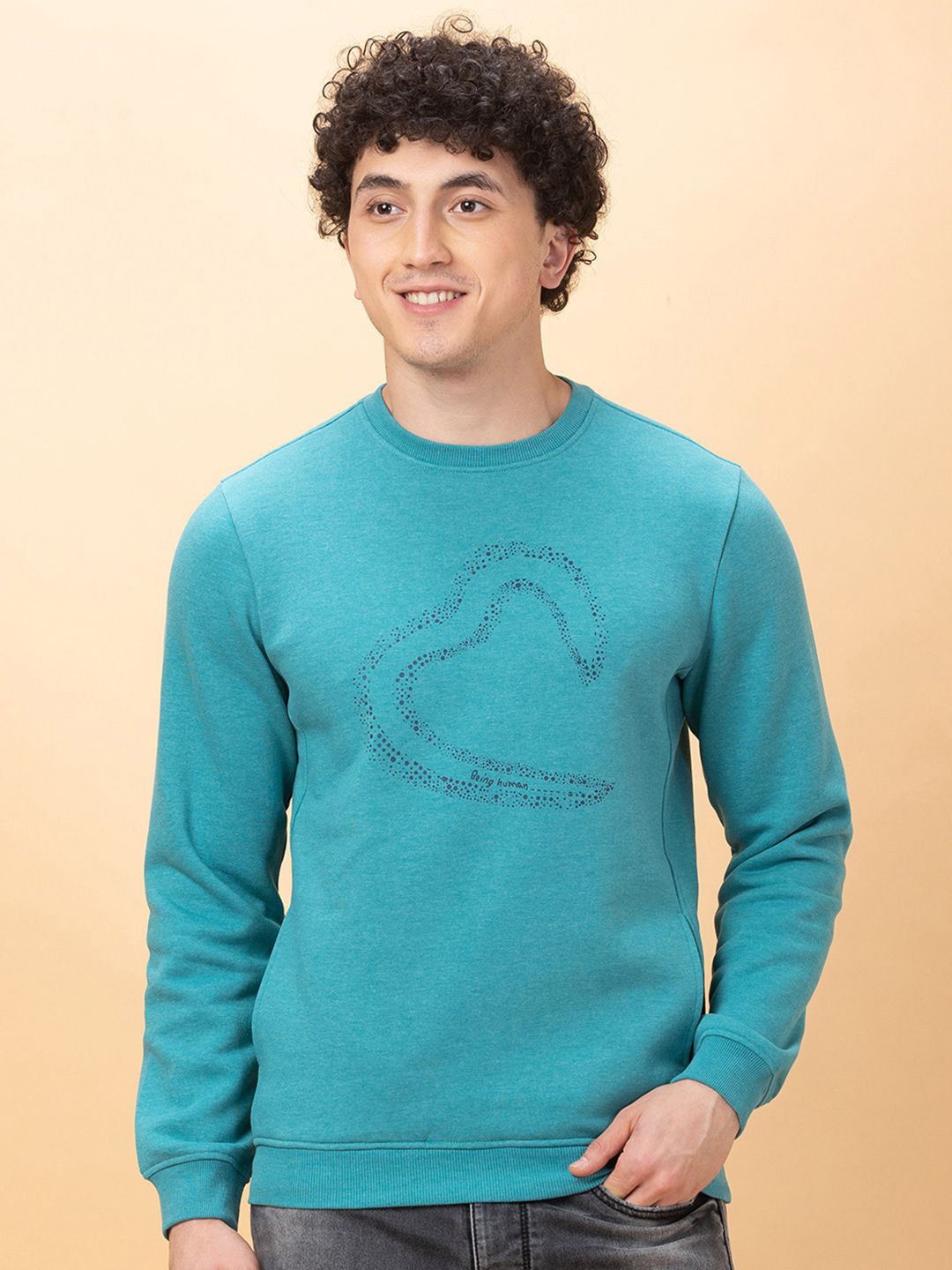 

Being Human Men Printed Sweatshirt, Green