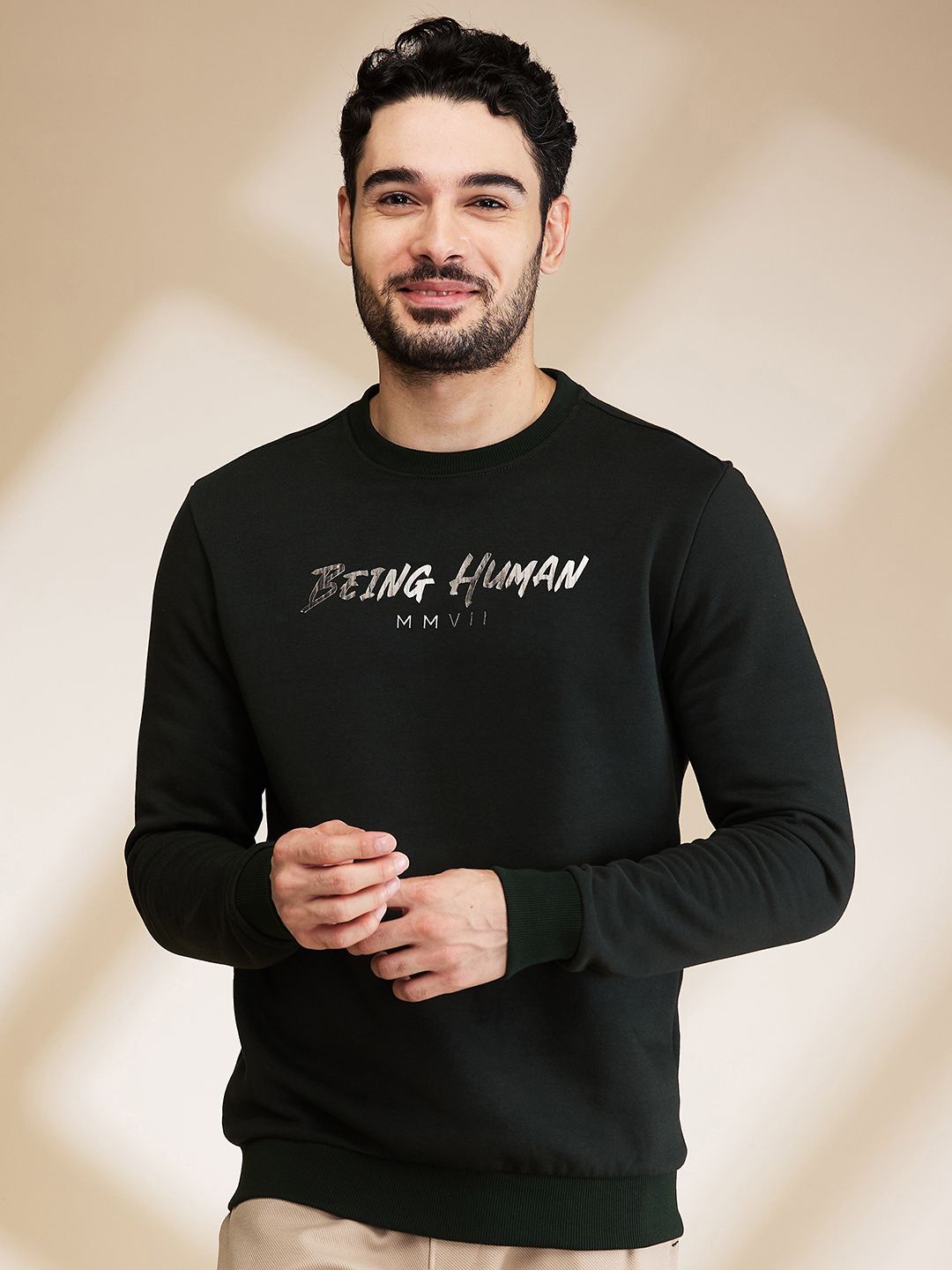 

Being Human Men Printed Sweatshirt, Green