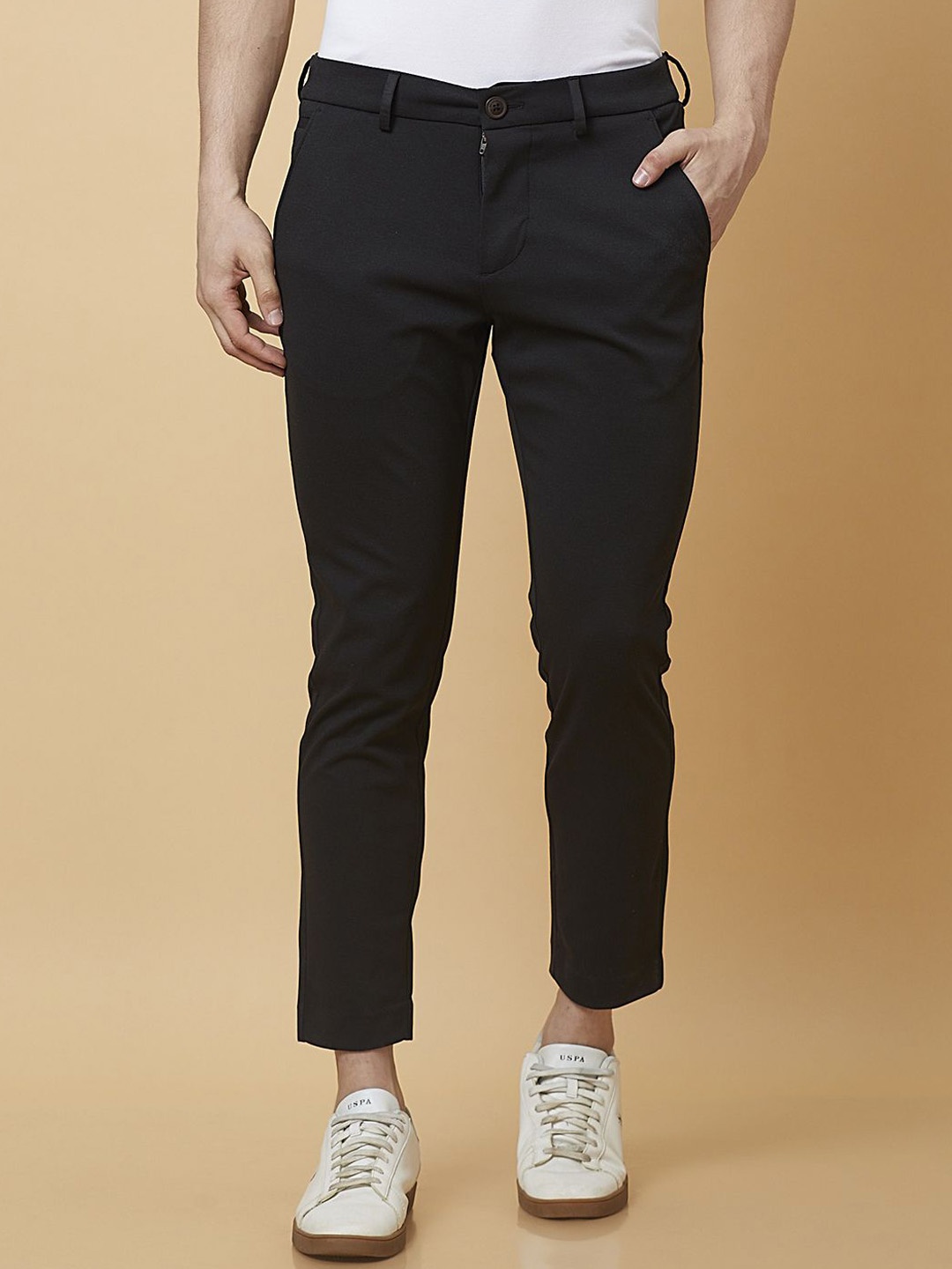 

Being Human Men Slim Fit Chinos Trousers, Black