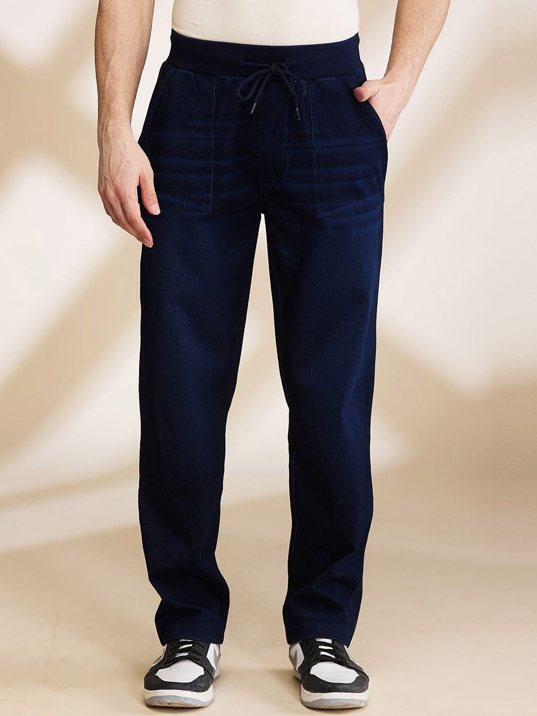 

Being Human Men Mid-Rise Track Pants, Blue