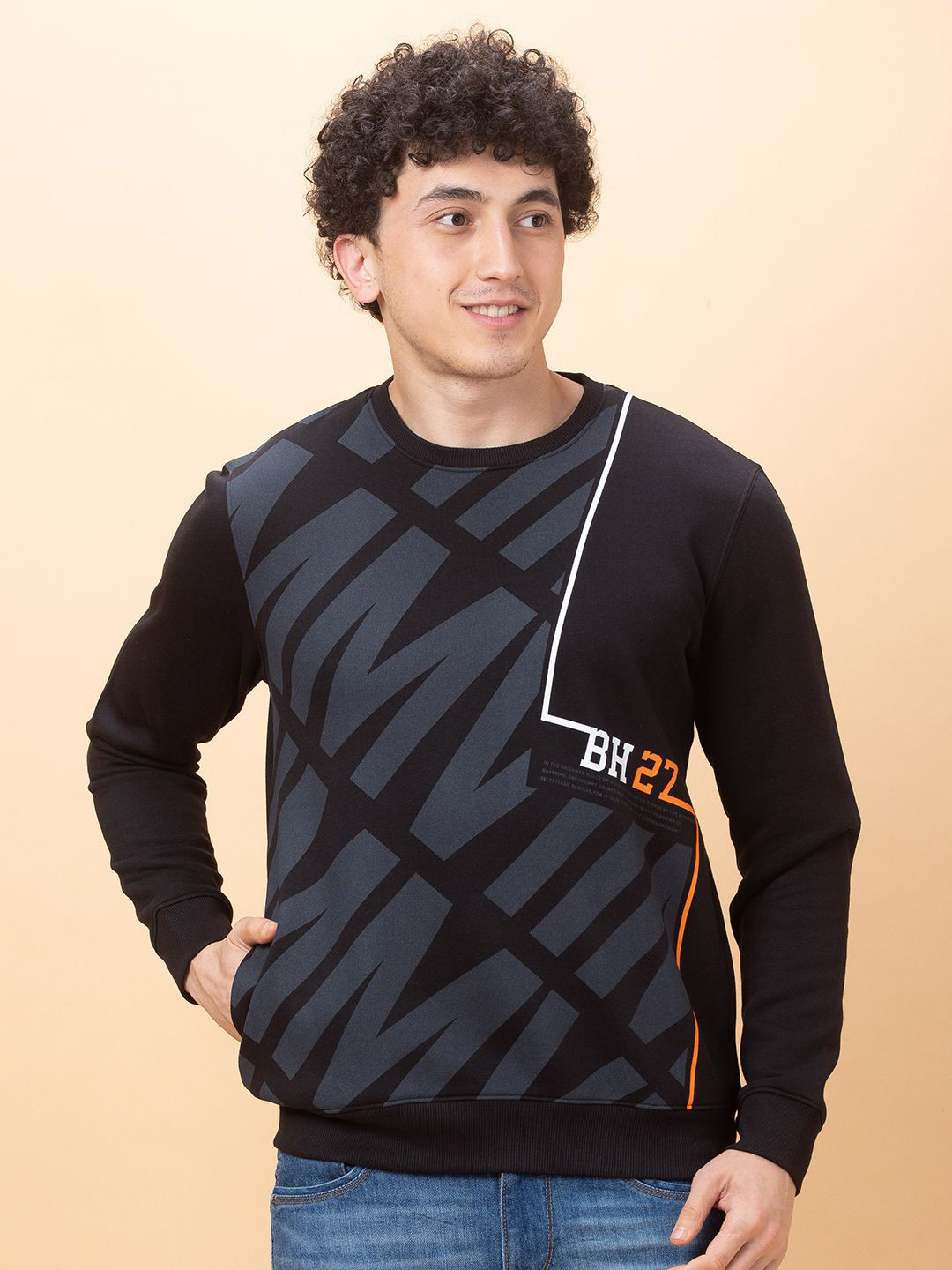 

Being Human Men Printed Sweatshirt, Black