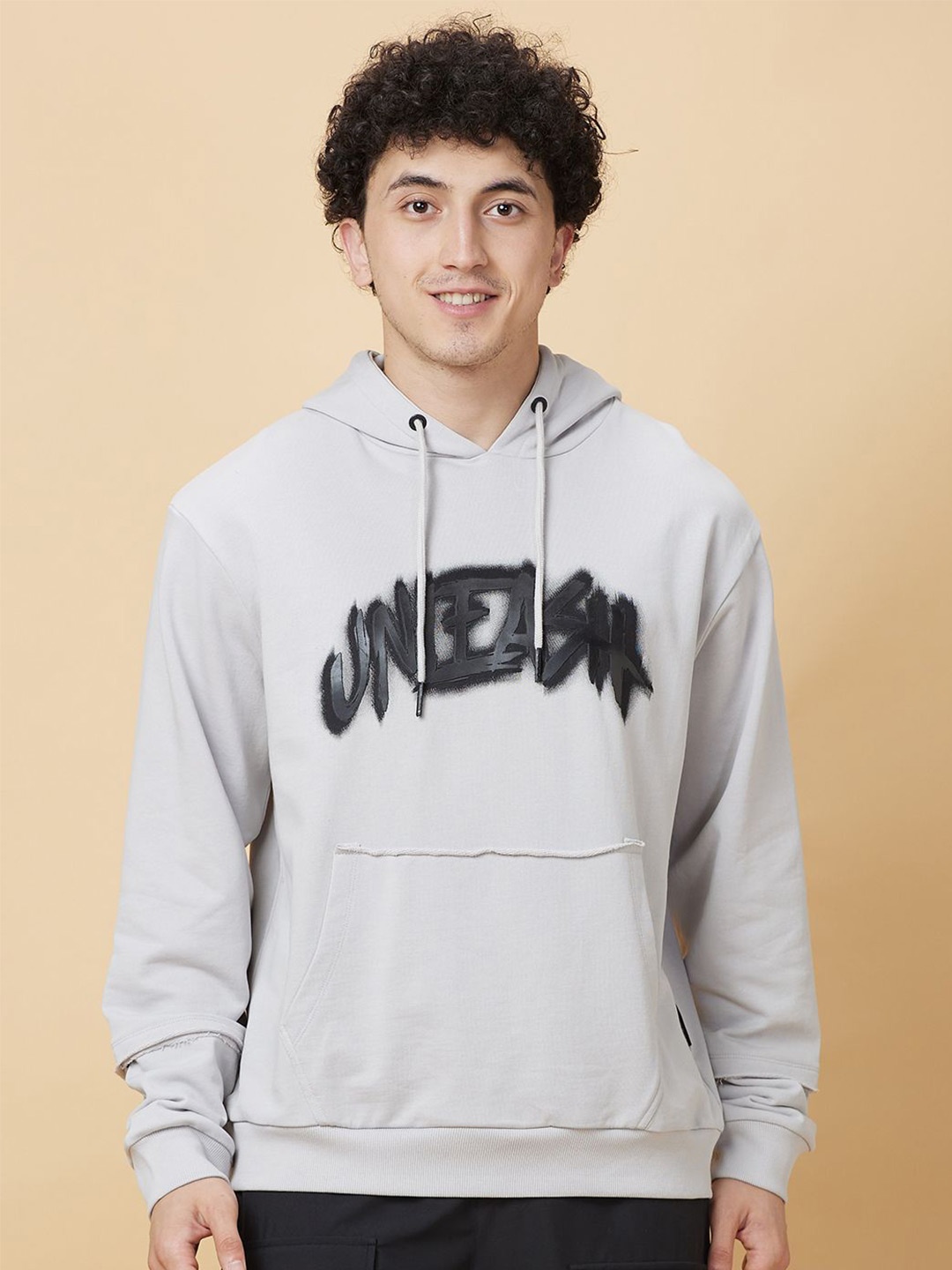 

Being Human Printed Hooded Sweatshirt, Grey