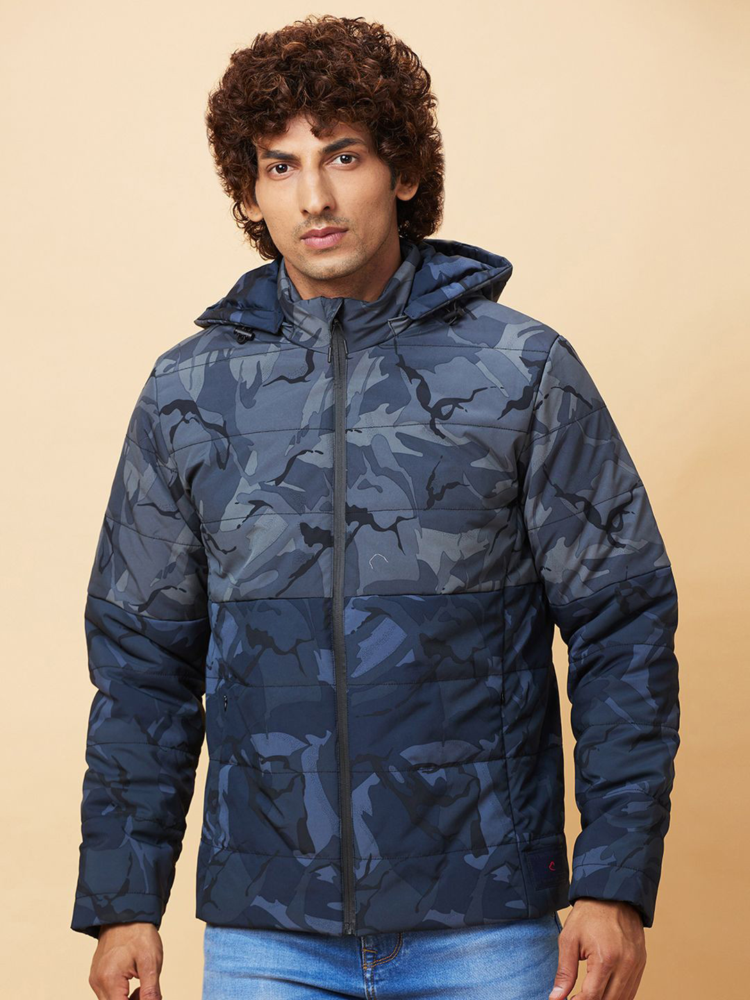 

Being Human Camouflage Padded Jacket, Blue