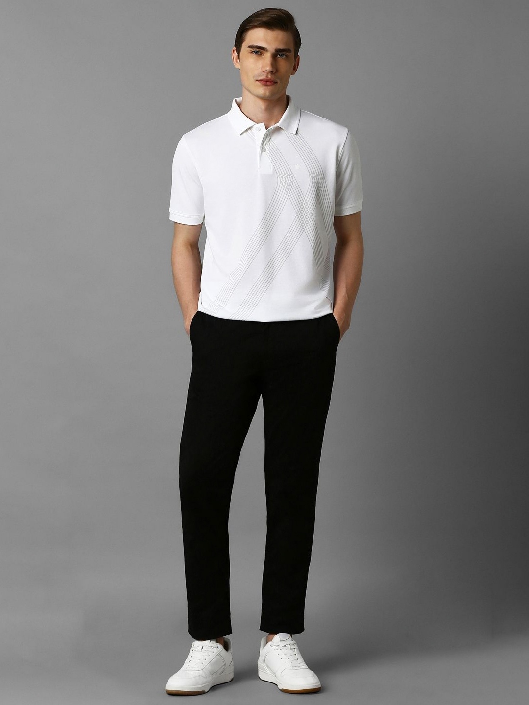 

Louis Philippe Men Polo Collar Pockets T-shirt, White