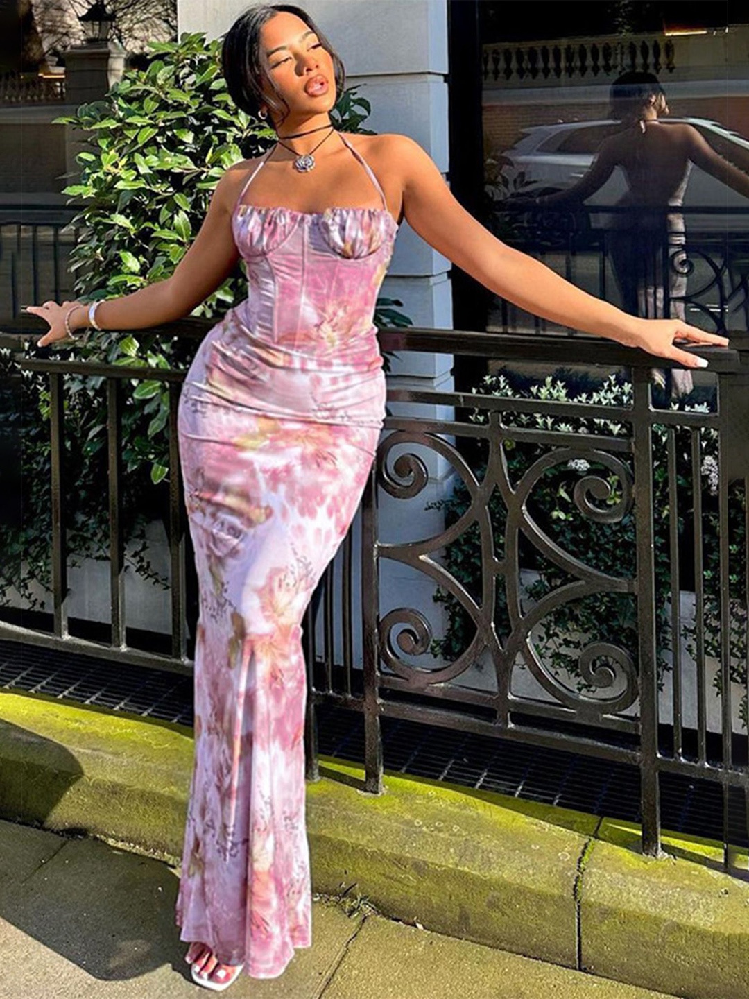 

LULU & SKY Print Maxi Dress, Pink