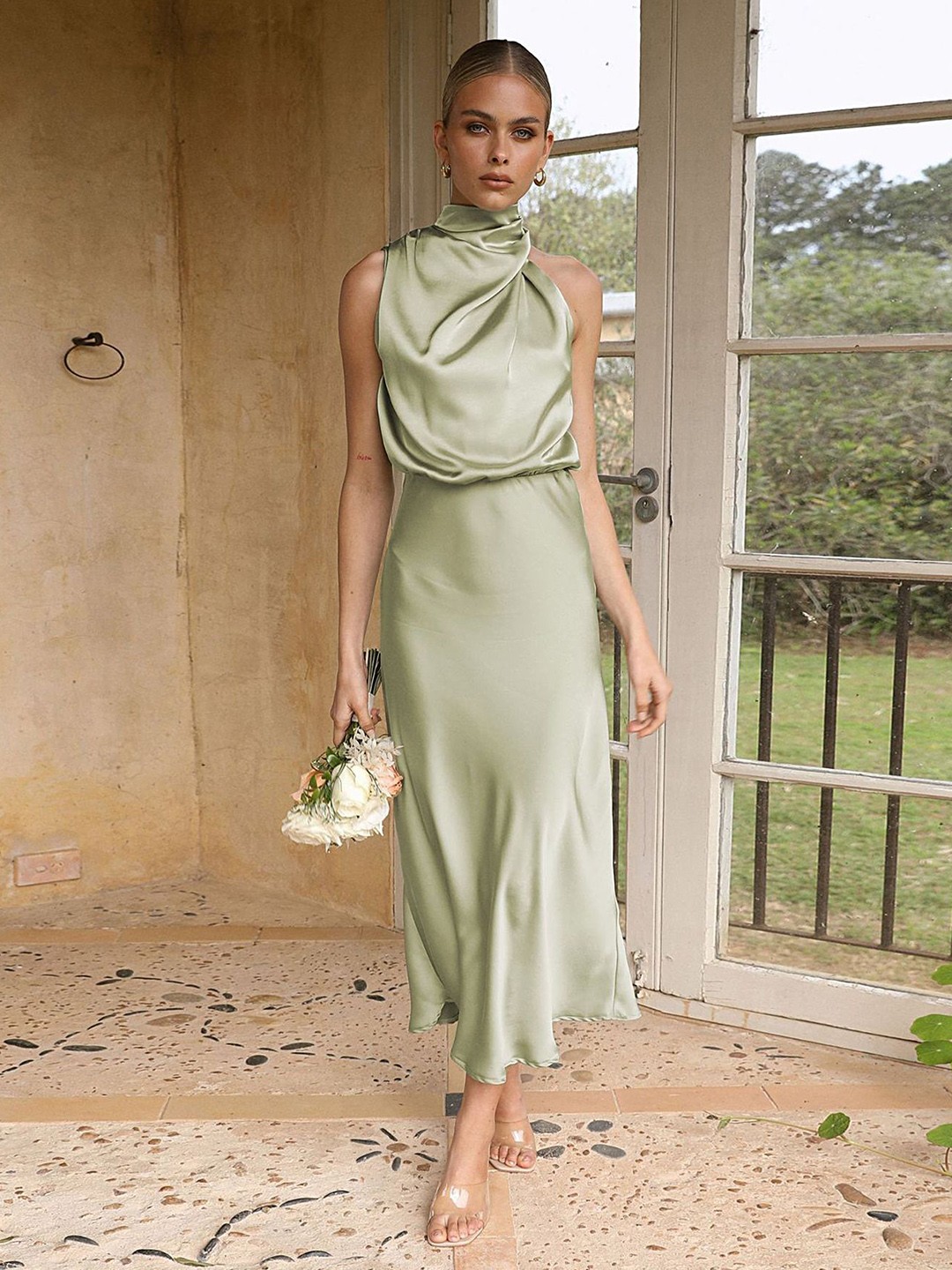 

LULU & SKY A-Line Midi Dress, Green