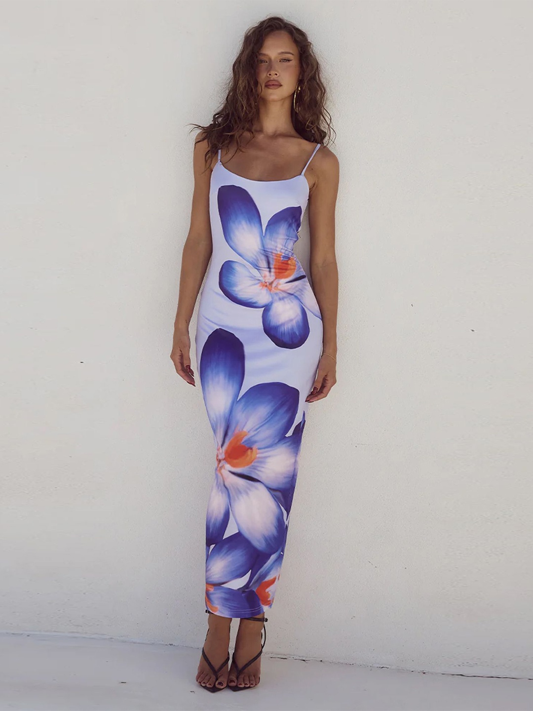

LULU & SKY Floral Print Maxi Dress, Blue