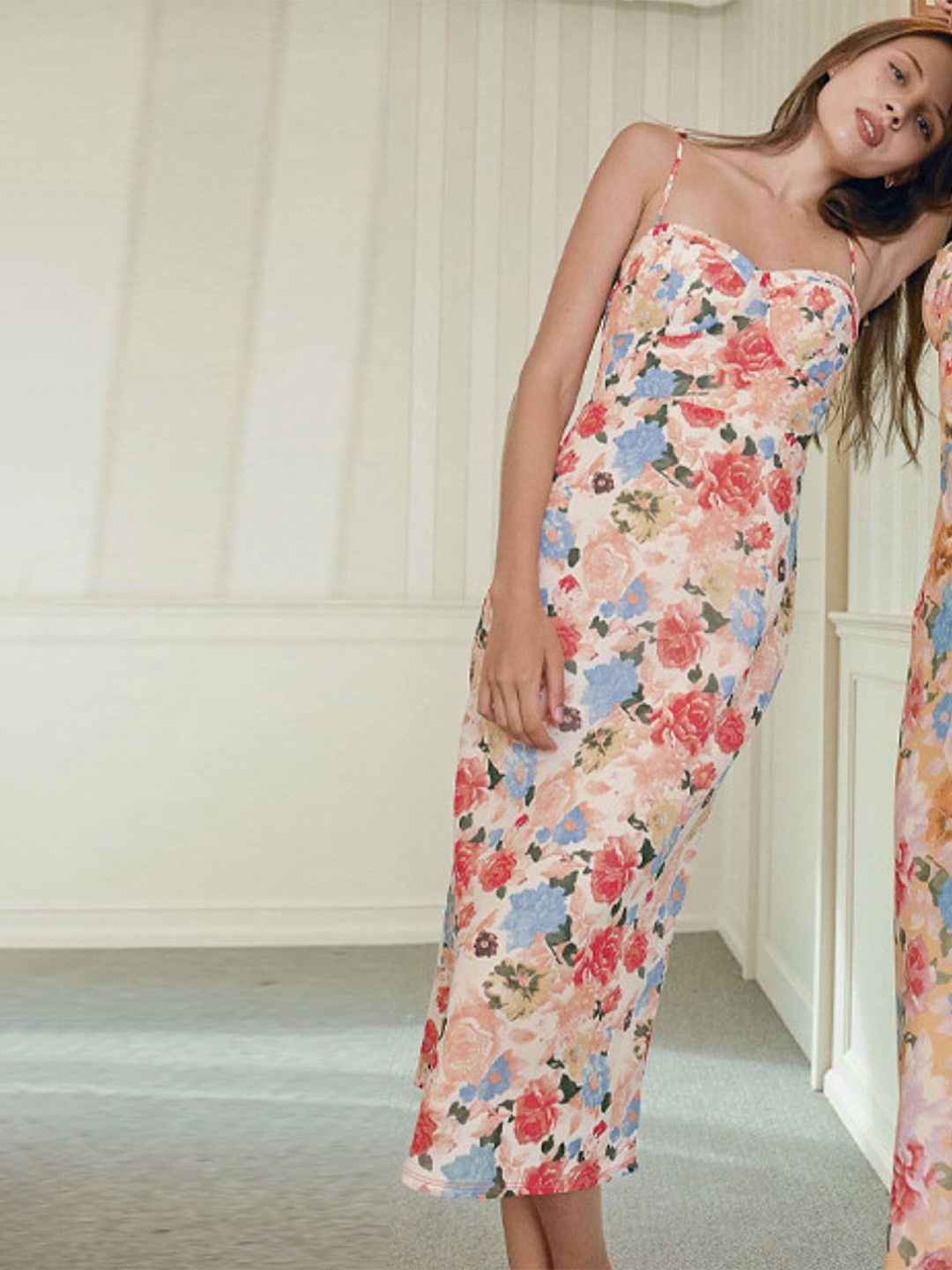 

LULU & SKY Floral Print Sheath Midi Dress, Multi