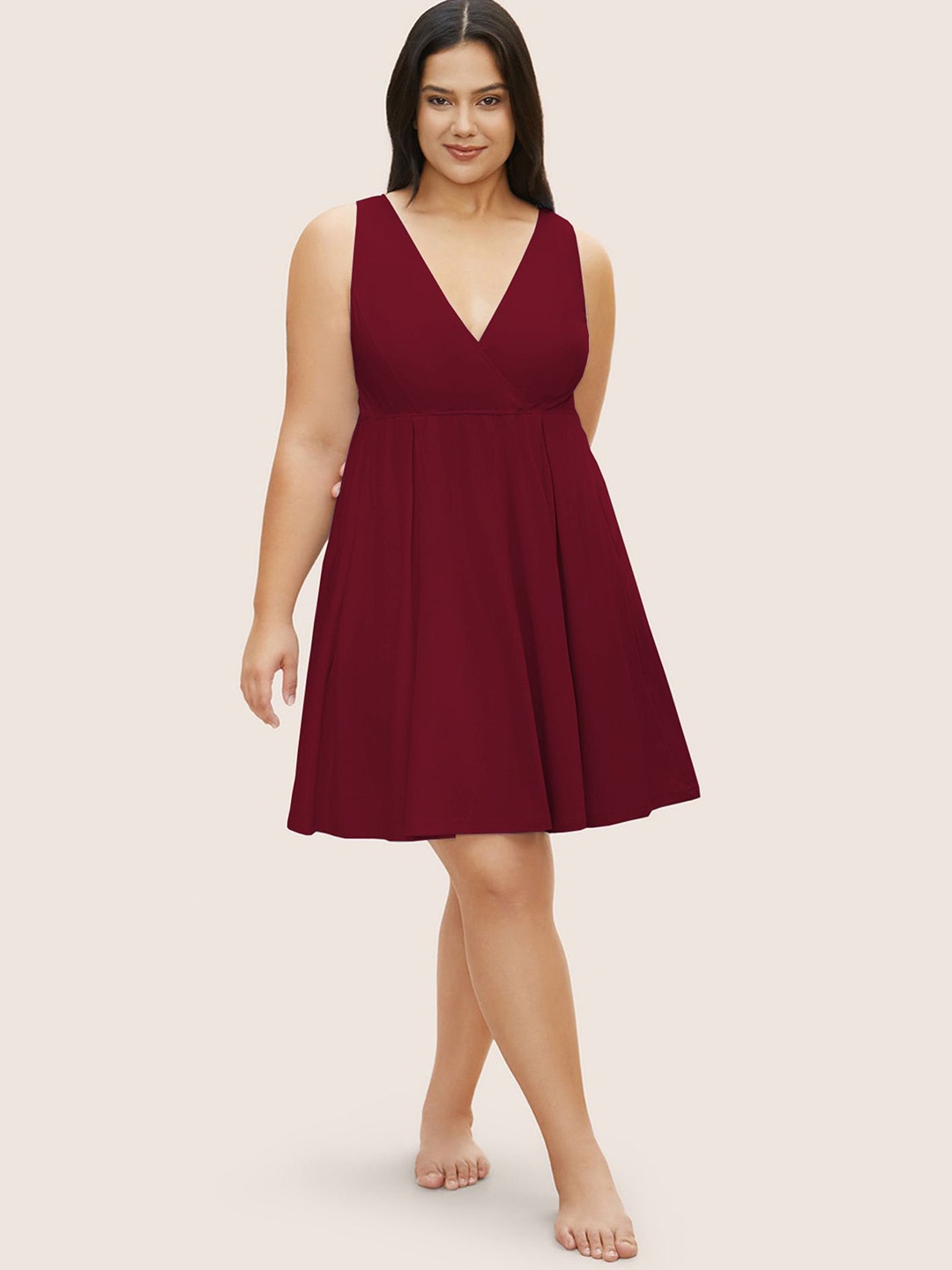 

LULU & SKY Fit & Flare Dress, Burgundy