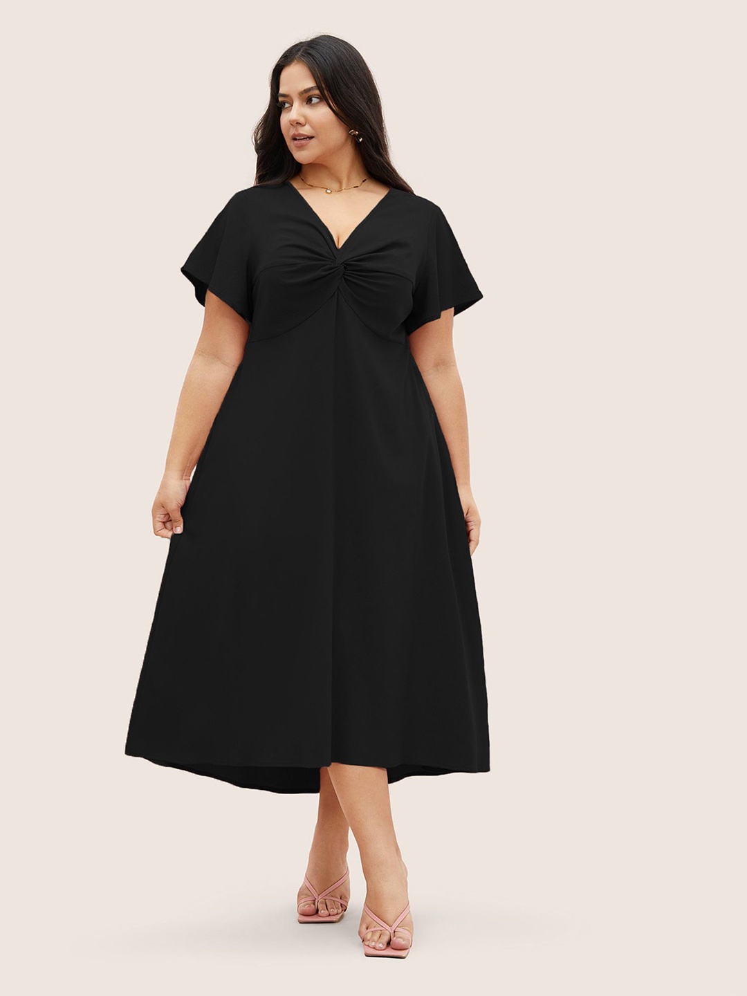 

LULU & SKY A-Line Midi Dress, Black