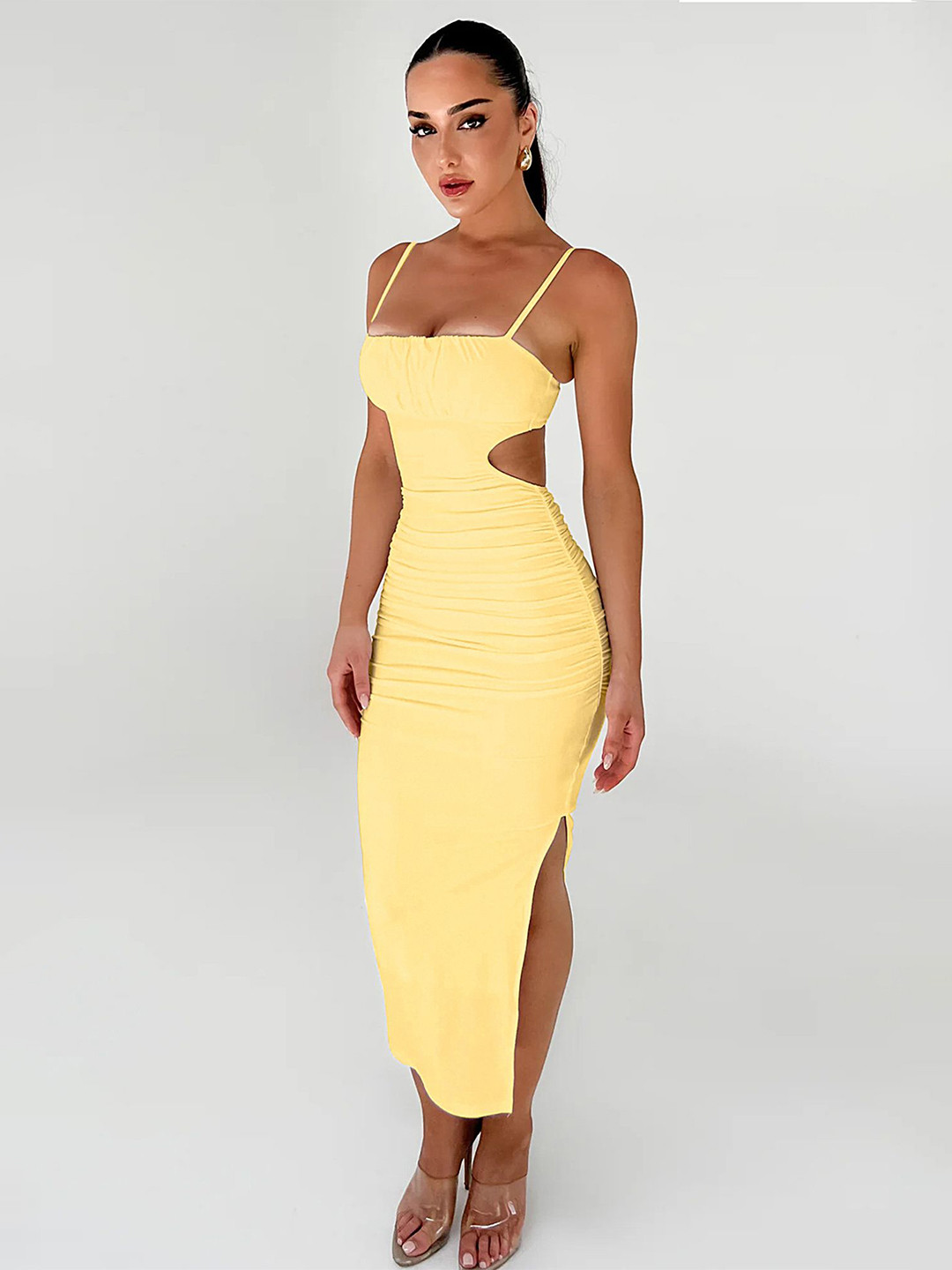 

LULU & SKY Sheath Midi Dress, Yellow