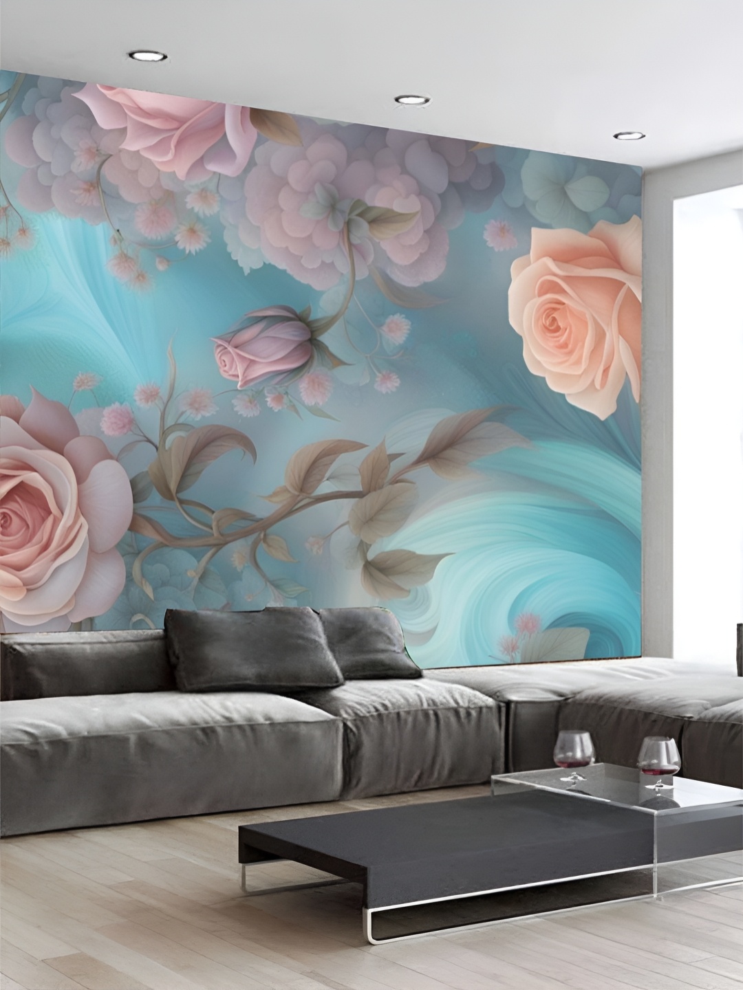 

Aura Grey & Green 3D Floral Printed Self Adhesive Wall Sticker