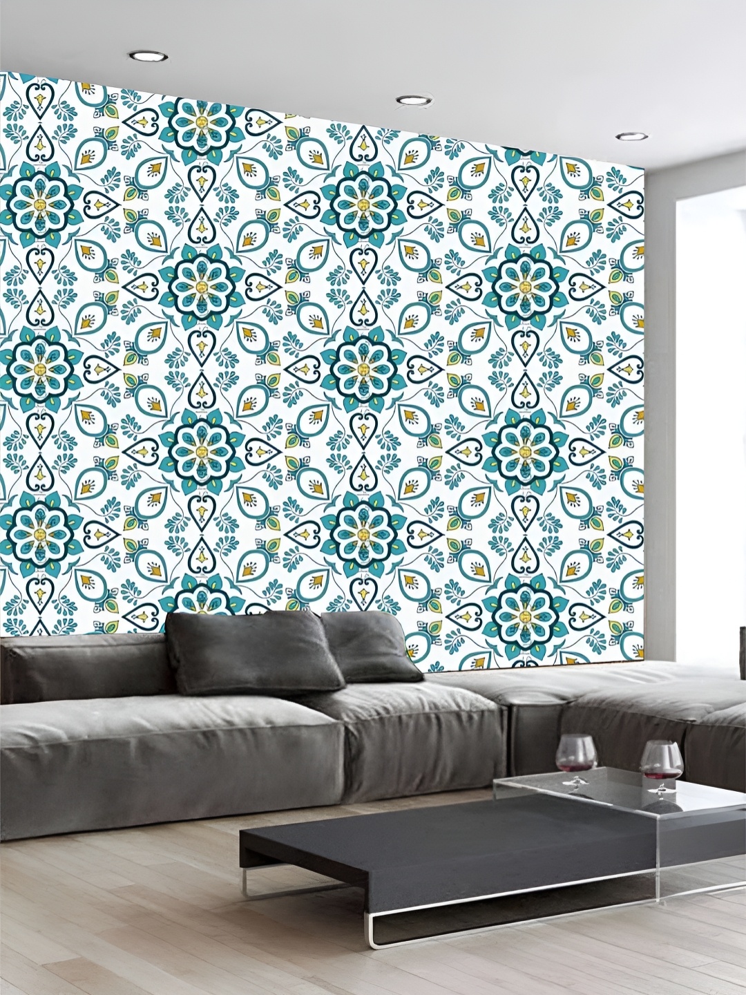 

Aura Blue & White Printed Self-Adhesive Wall Sticker