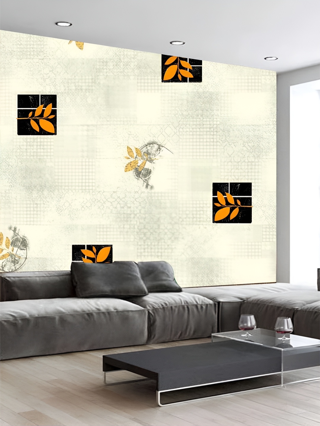 

Aura Off- White & Yellow Printed Self-Adhesive Wall Sicker