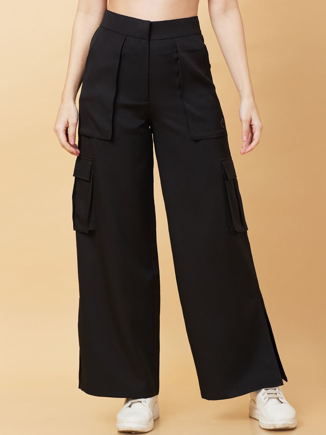 

Being Human Solid Mid-Rise Trouser, Black