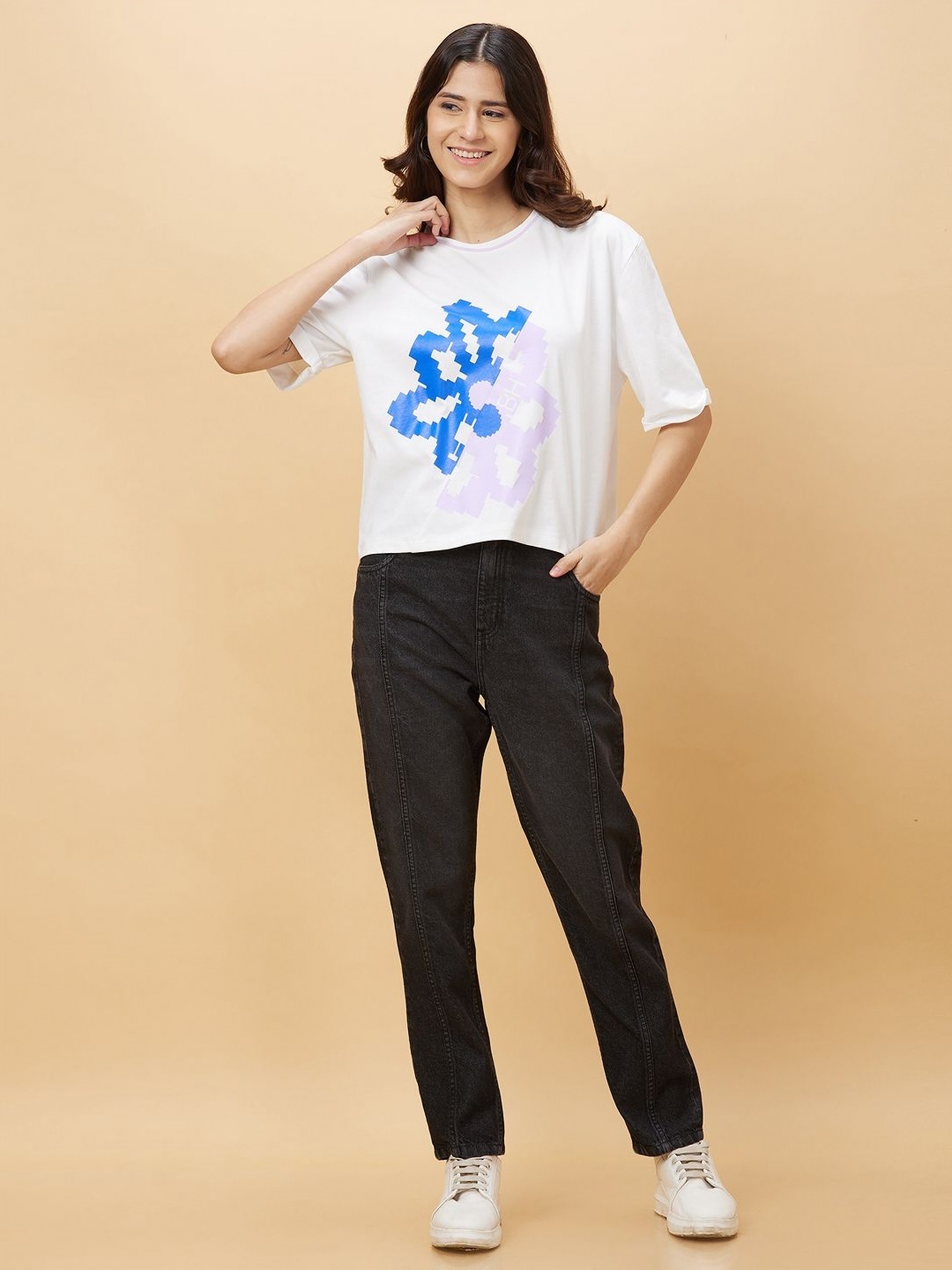 

Being Human Women Printed T-shirt, White