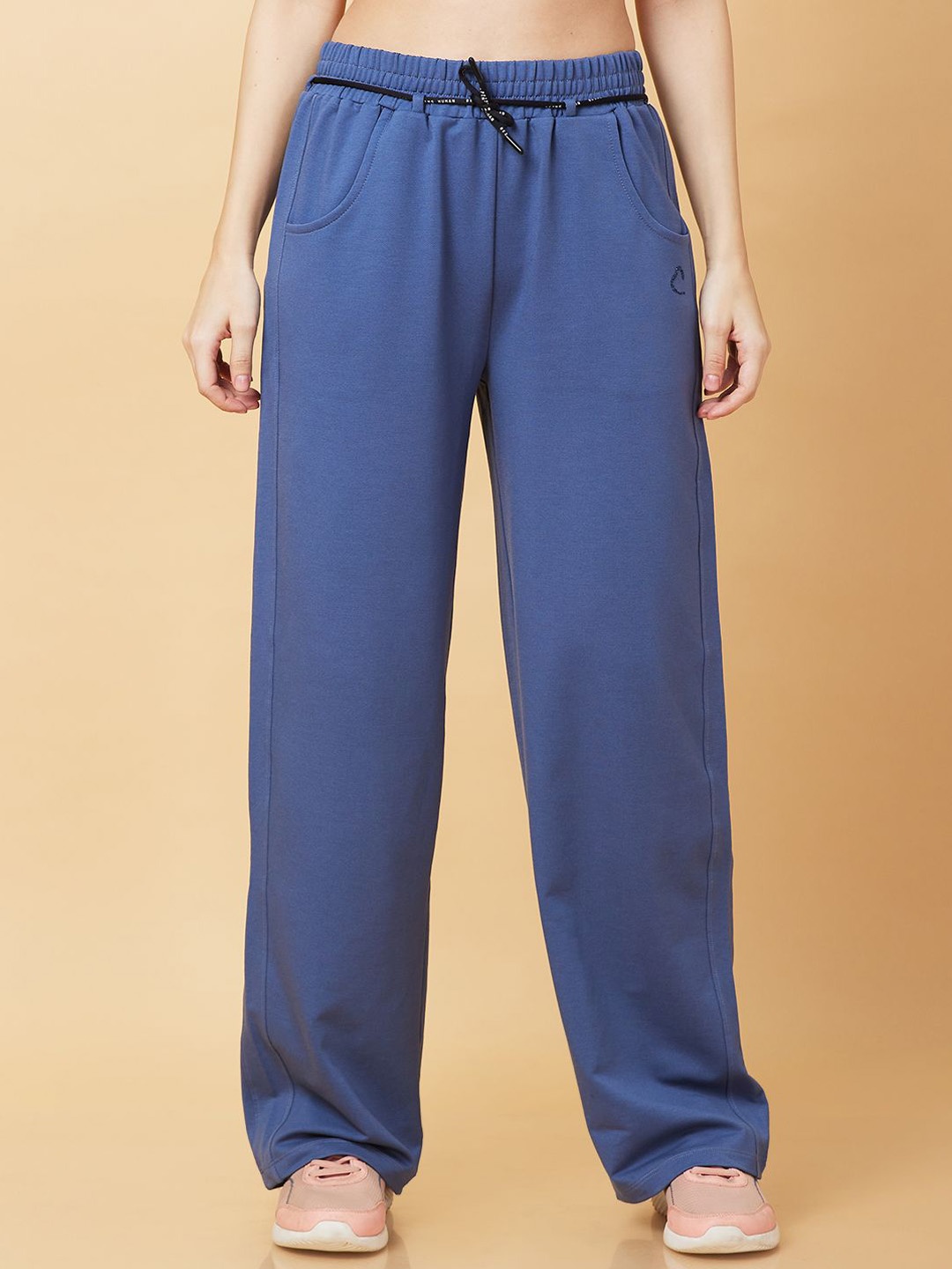 

Being Human Women Mid Rise Track Pants, Blue