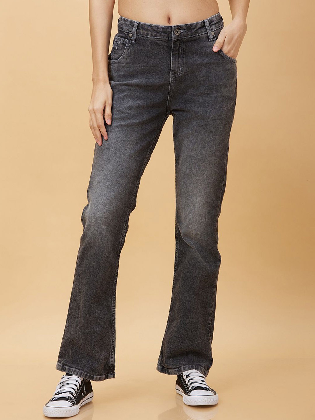 

Being Human Women Bootcut Light Fade Jeans, Grey