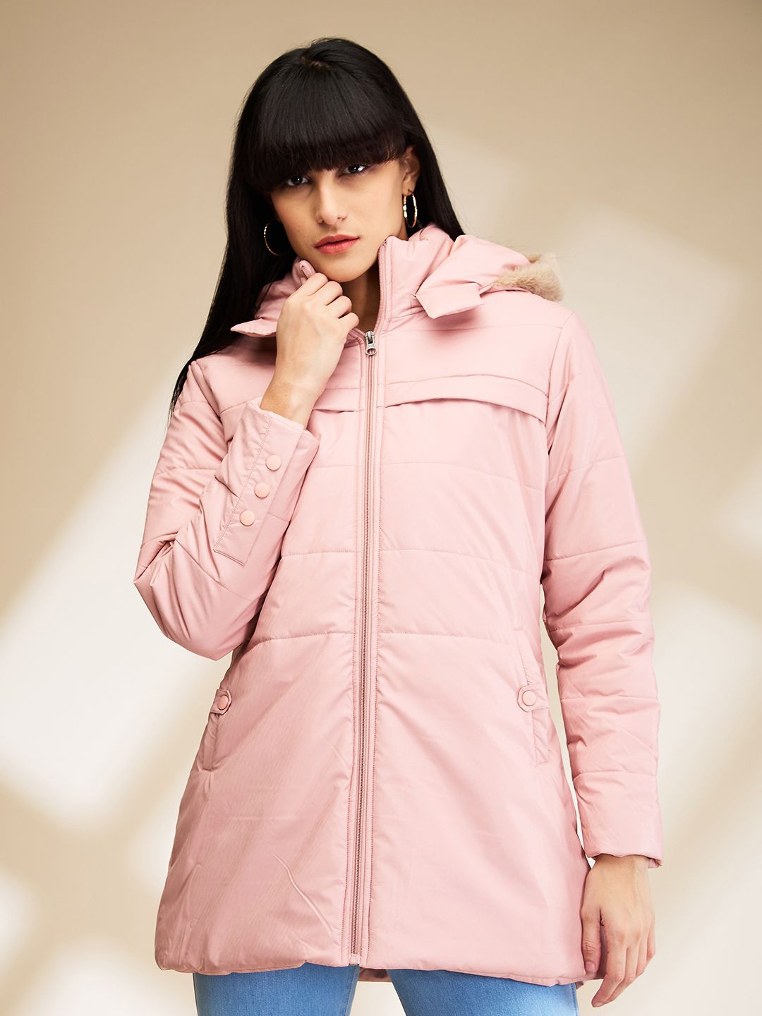 

Being Human Longline Parka Jacket, Pink
