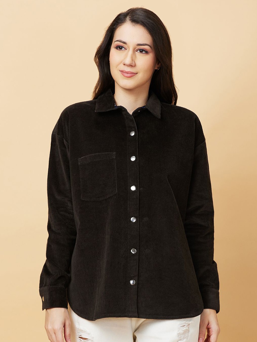 

Being Human Women Opaque Casual Shirt, Green