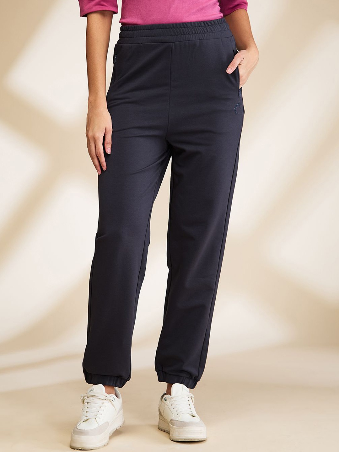 

Being Human Women High-Rise Joggers Trousers, Grey