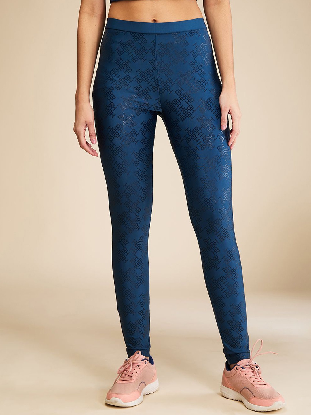 

Being Human Women Printed Ankle Length Tights, Blue