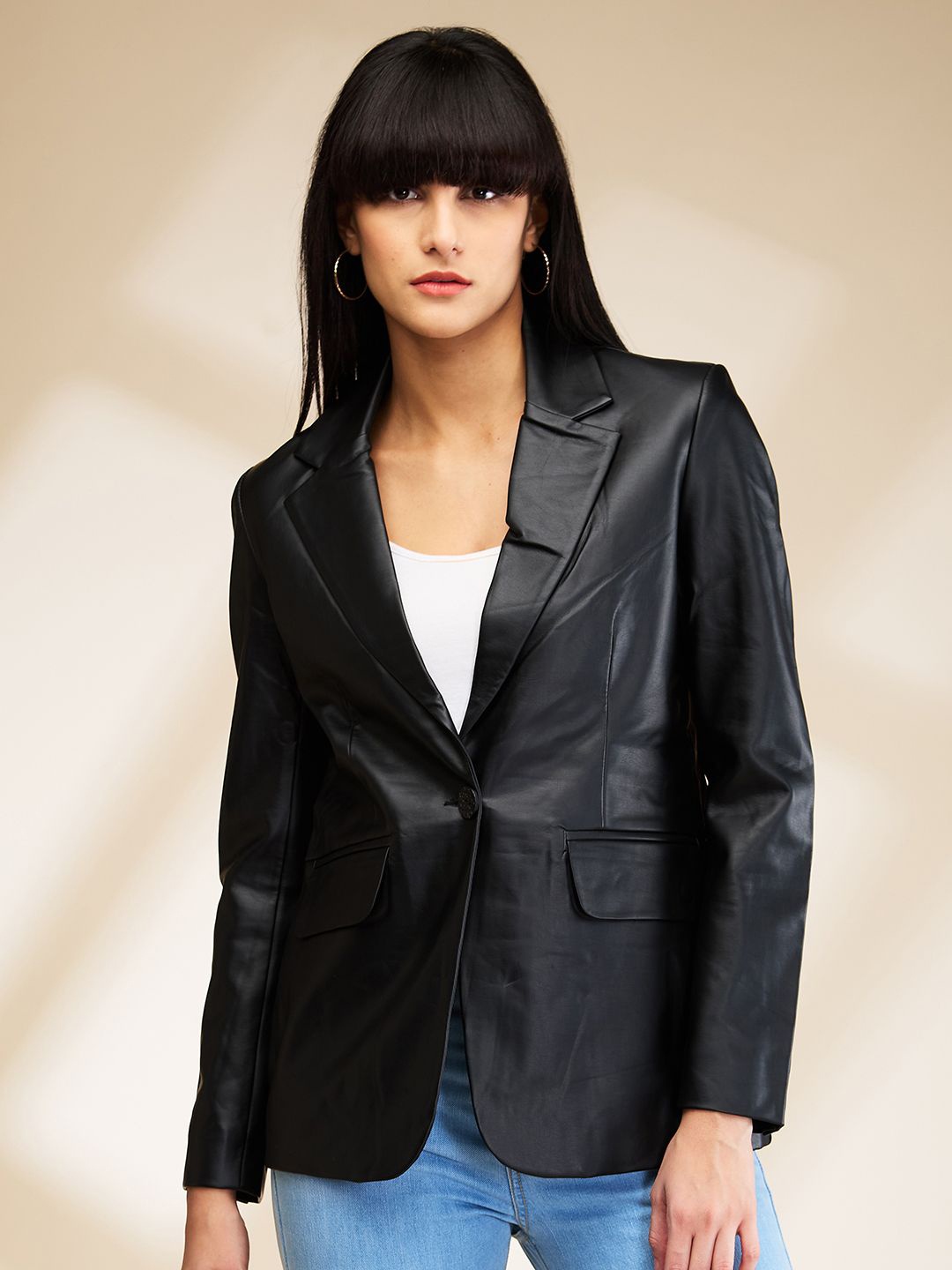 

Being Human Leather Jacket, Black