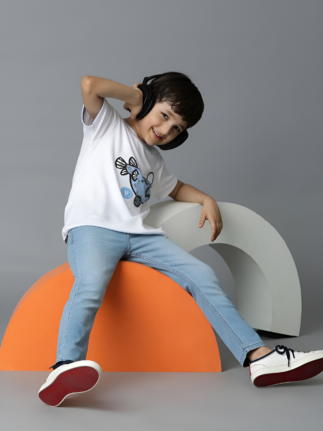 

TALES & STORIES Boys Printed T-shirt, White