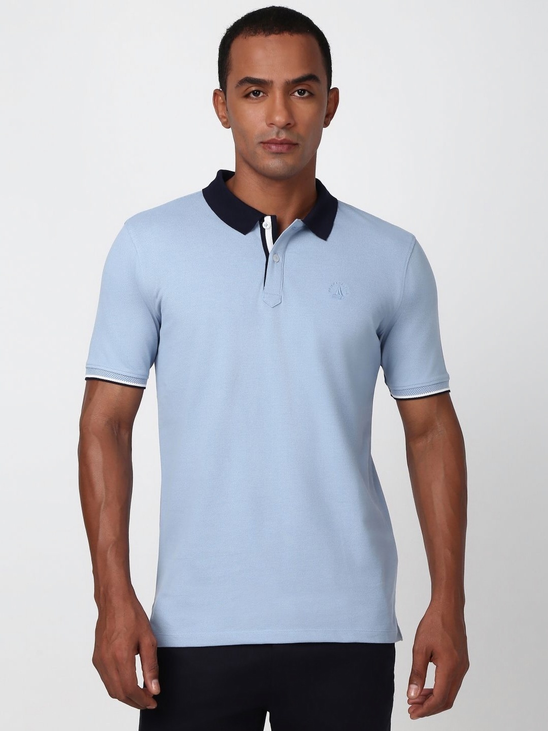 

Peter England Casuals Men Polo Collar T-shirt, Blue