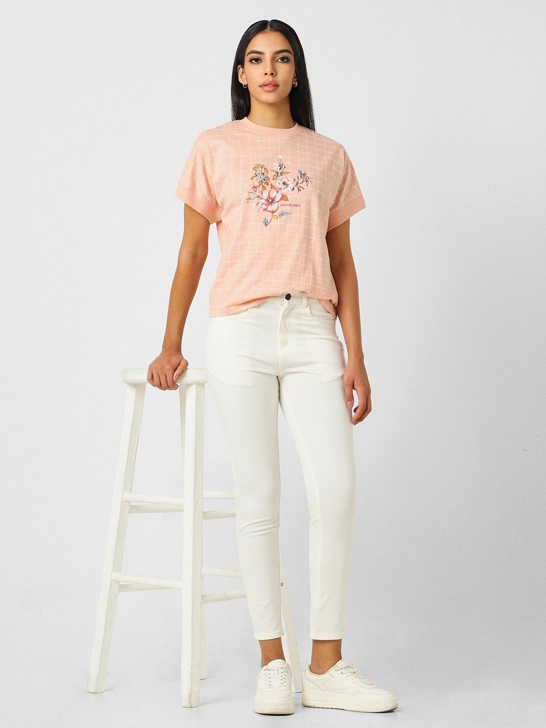 

Van Heusen Woman Women Printed T-shirt, Peach