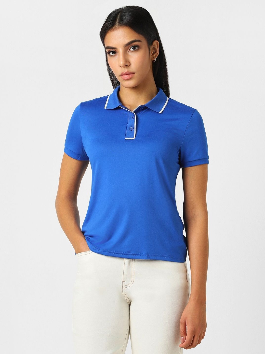 

Van Heusen Woman Women Polo Collar T-shirt, Blue