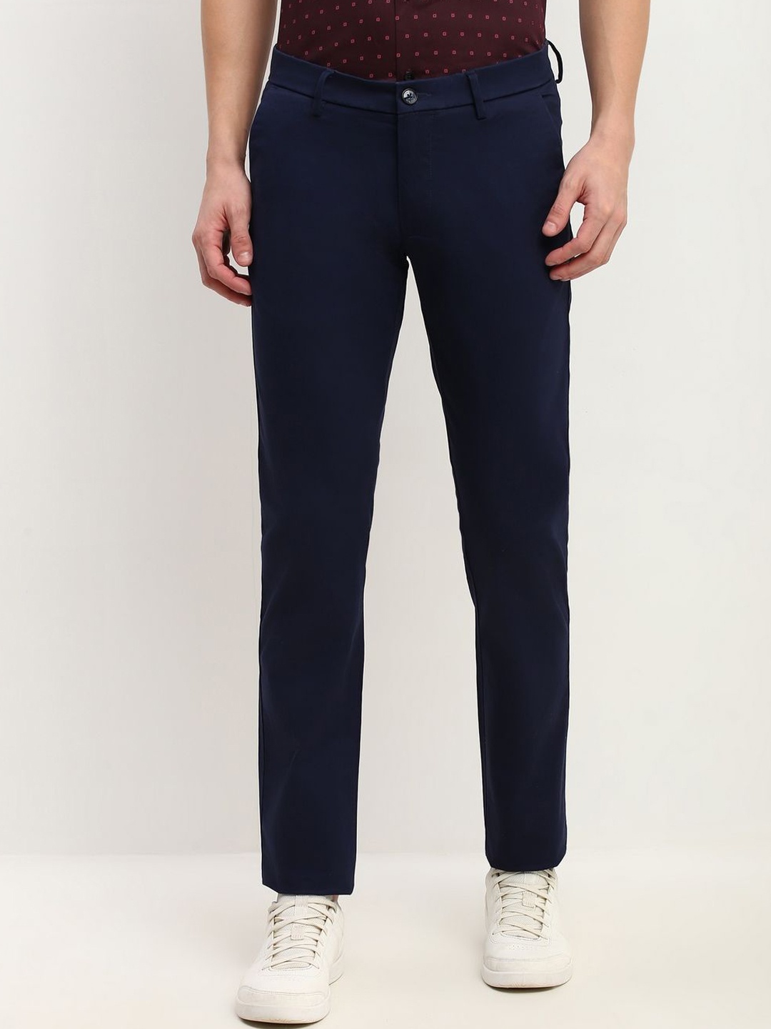 

Allen Solly Men Slim Fit Chinos Trousers, Navy blue