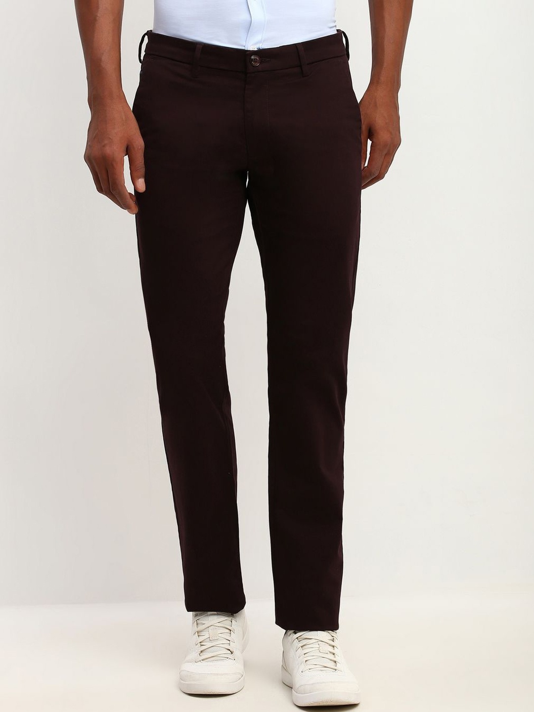 

Allen Solly Men Slim Fit Chinos Trousers, Maroon