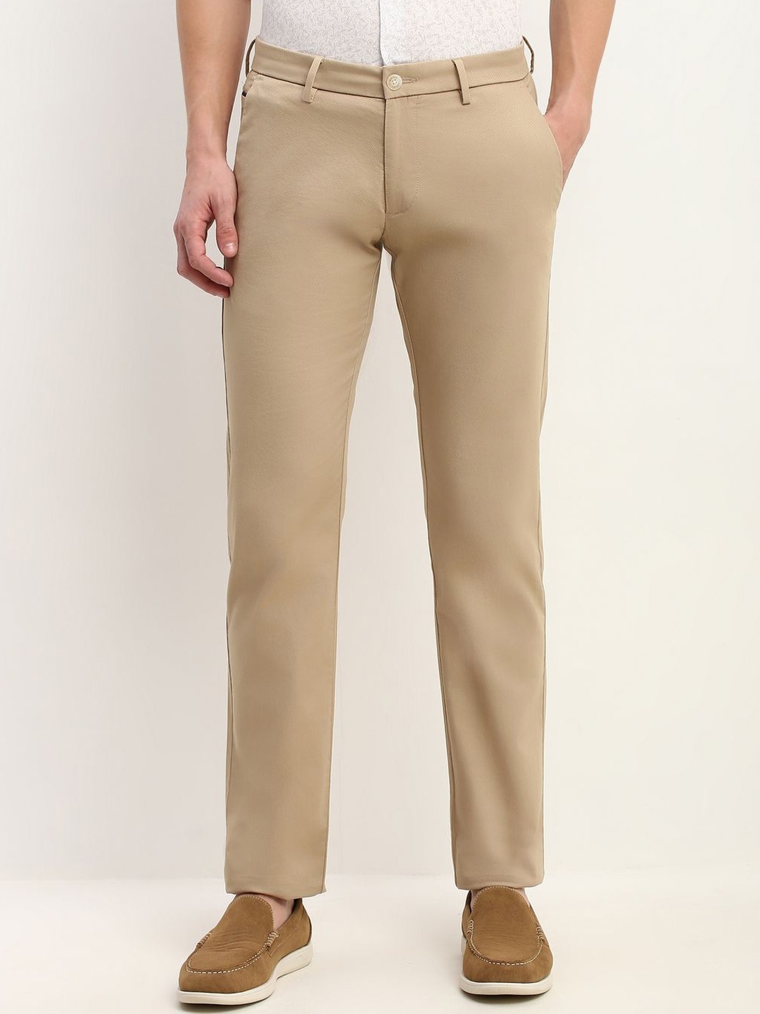 

Allen Solly Men Slim Fit Trousers, Beige