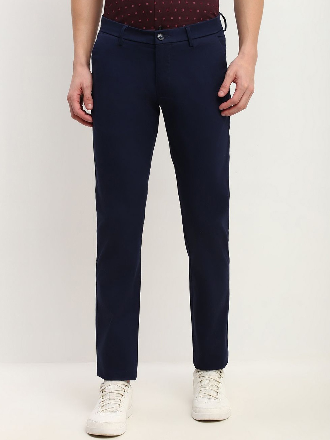 

Allen Solly Men Slim Fit Chinos Trousers, Navy blue