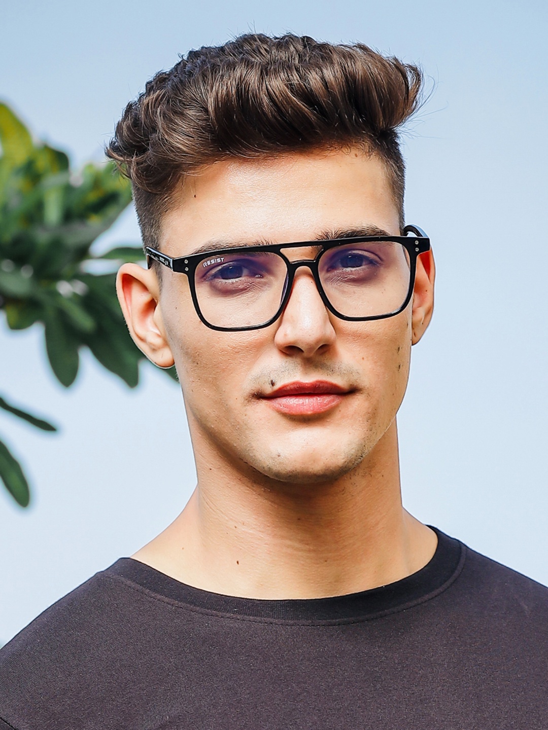 

RESIST EYEWEAR Unisex Square Sunglasses with UV Protected Lens, Transparent