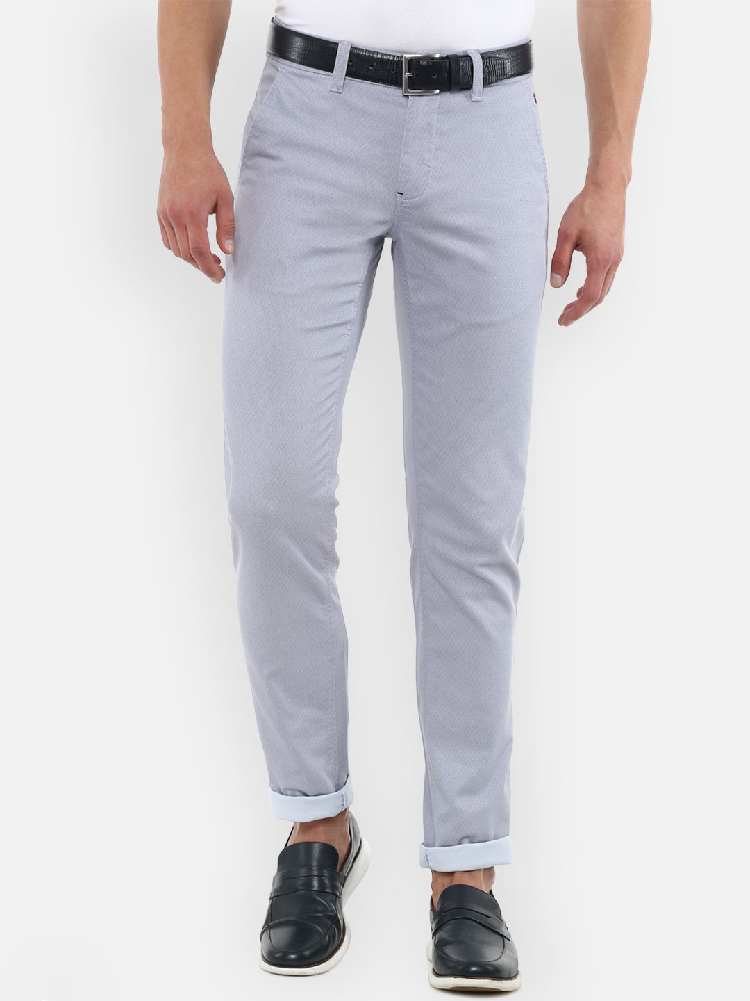 

Louis Philippe Sport Men Printed Slim Fit Trousers, Blue