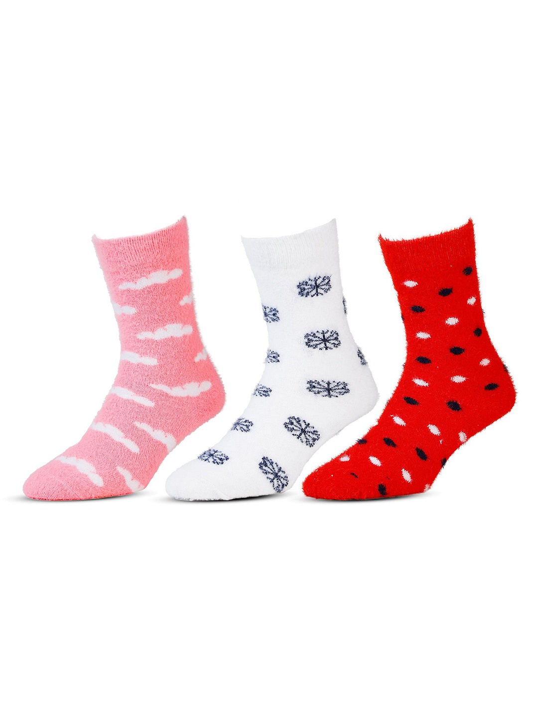 

RC. ROYAL CLASS Kids Pack Of 3 Patterned Calf Length Socks, White