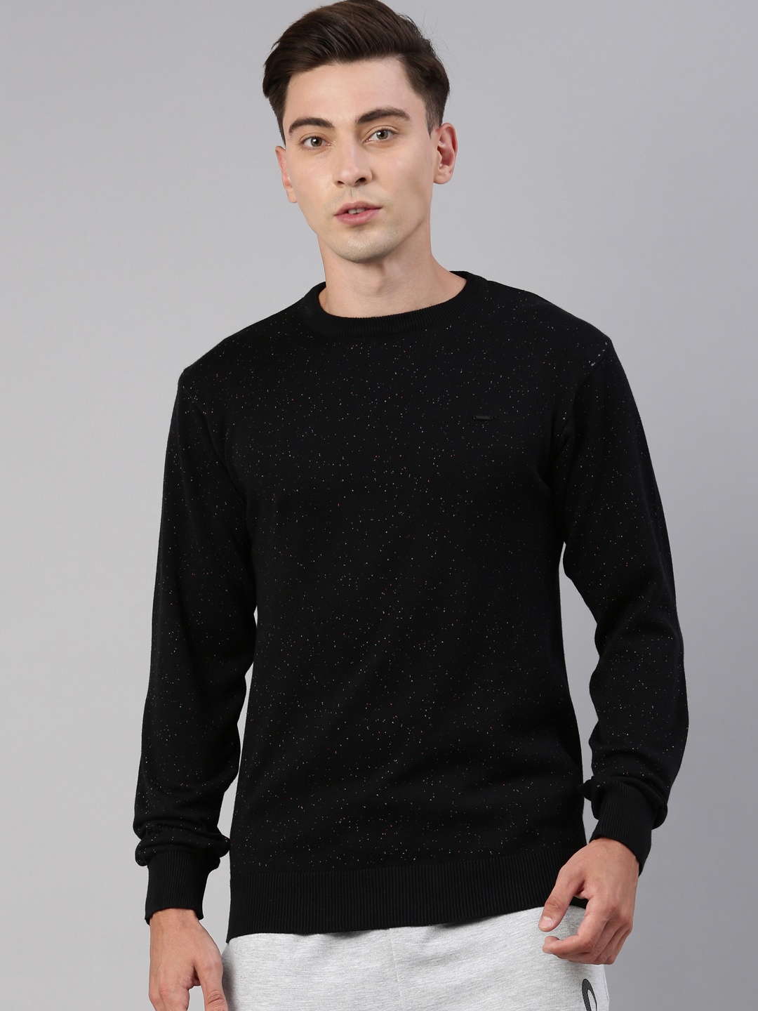 

Proline Men Quirky Woollen Pullover, Black