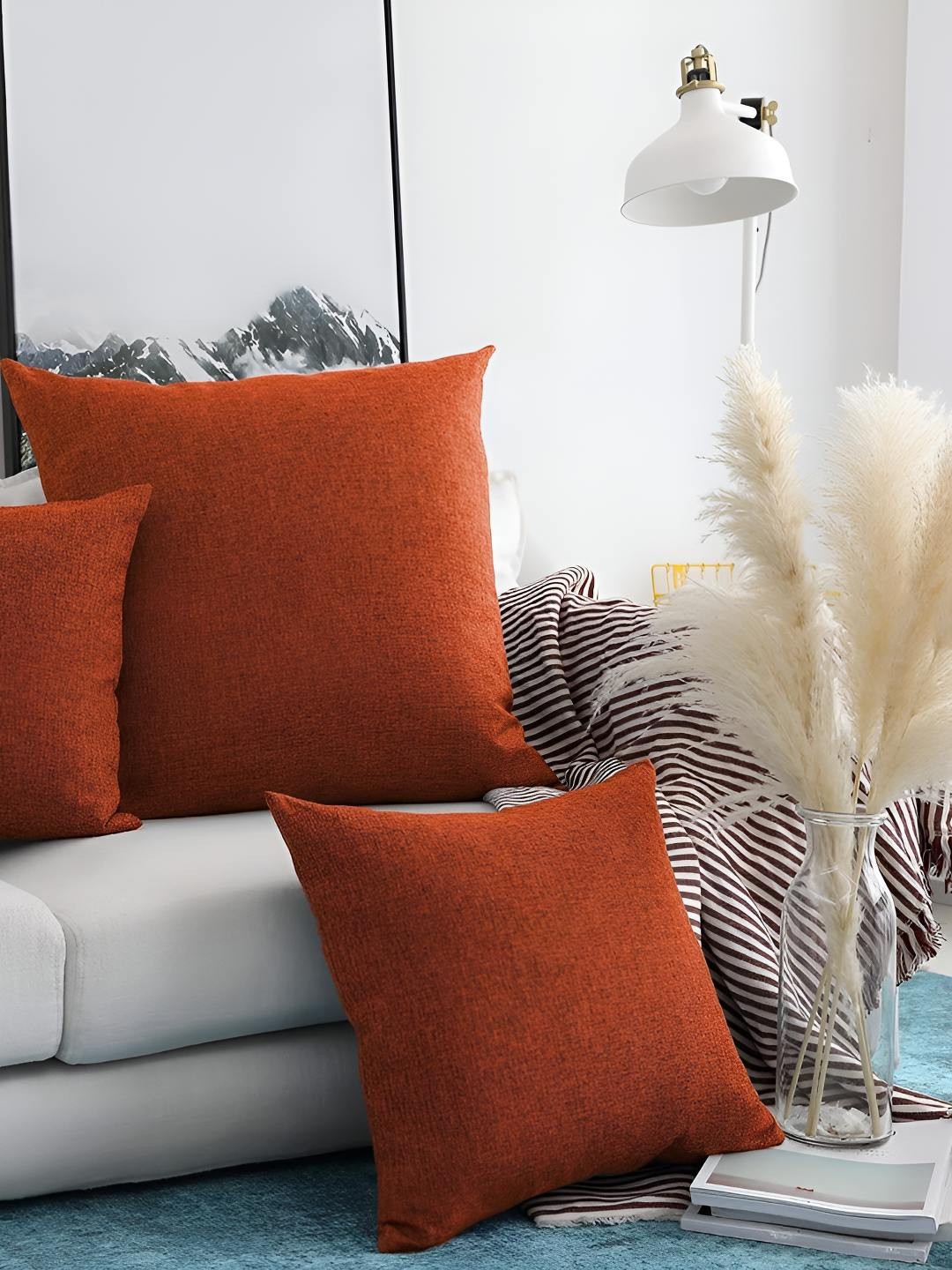 

CASA-NEST Orange Set of 5 Square Cushion Covers