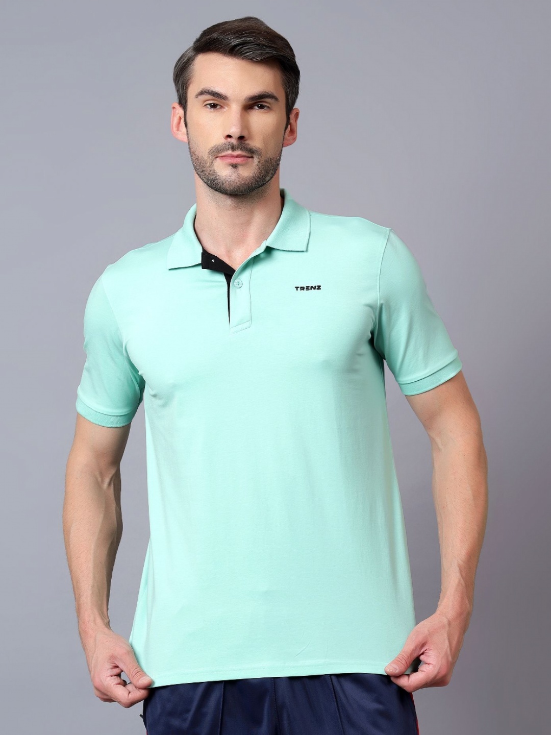 

Trenz Men Polo Collar Pockets T-shirt, Green