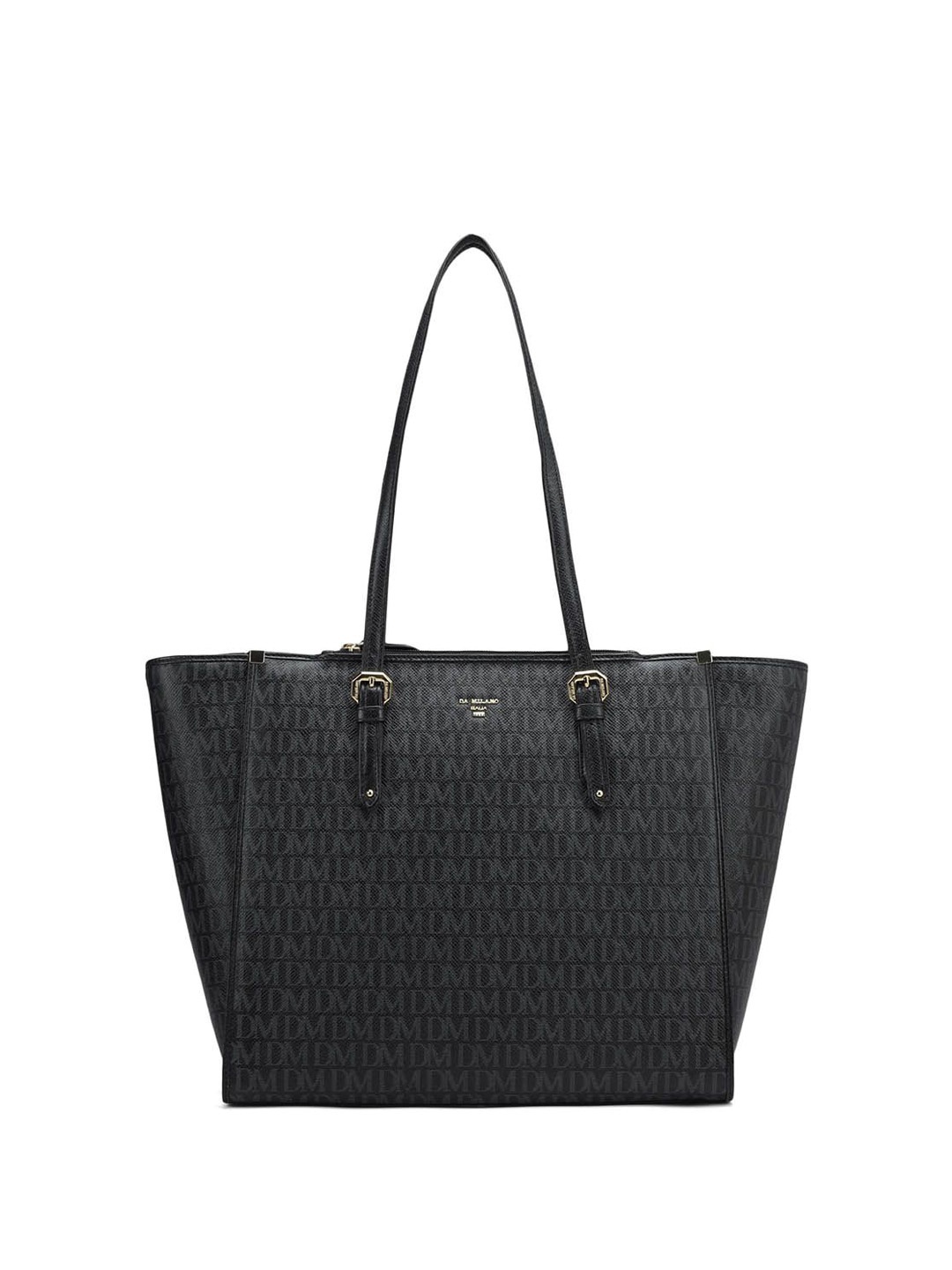Da Milano Leather Shopper Shoulder Bag, Black
