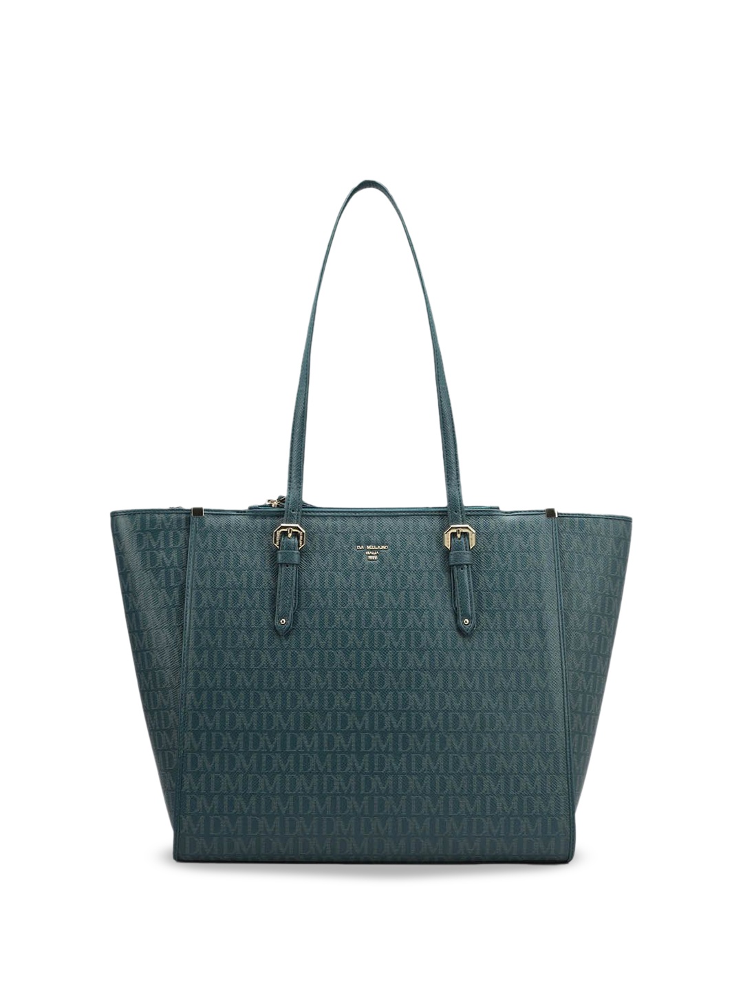 Da Milano Leather Oversized Swagger Shoulder Bag with Quilted, Blue