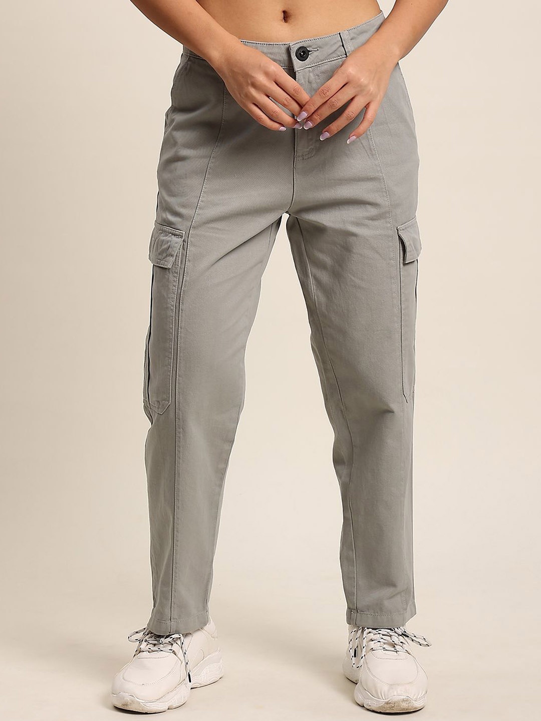 

The Roadster Lifestyle Co Pure Cotton Cargos, Grey