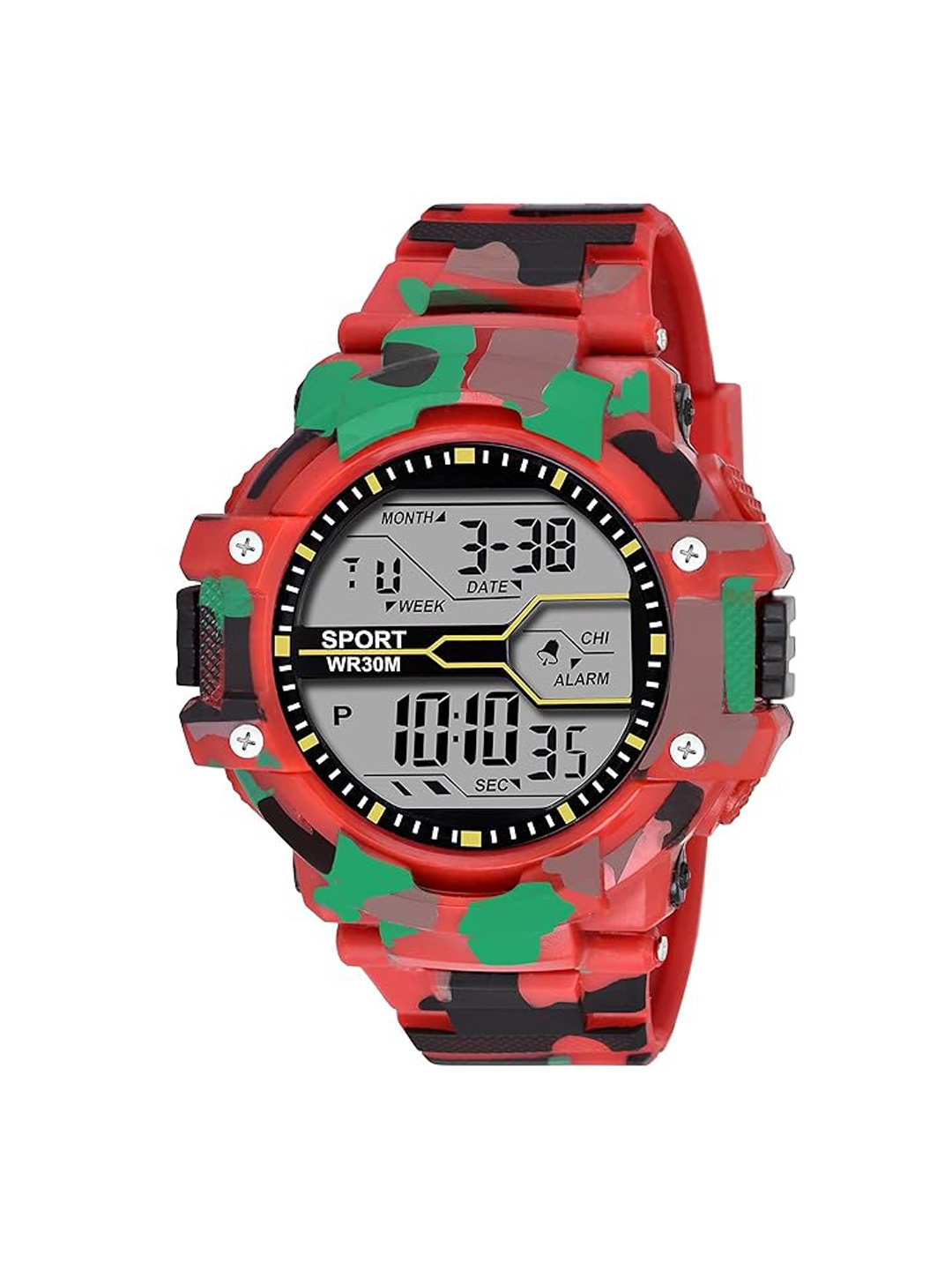 

EPIC TOYS Boys Brass Dial & Straps Digital Multi Function Automatic Watch ETMRED, Red
