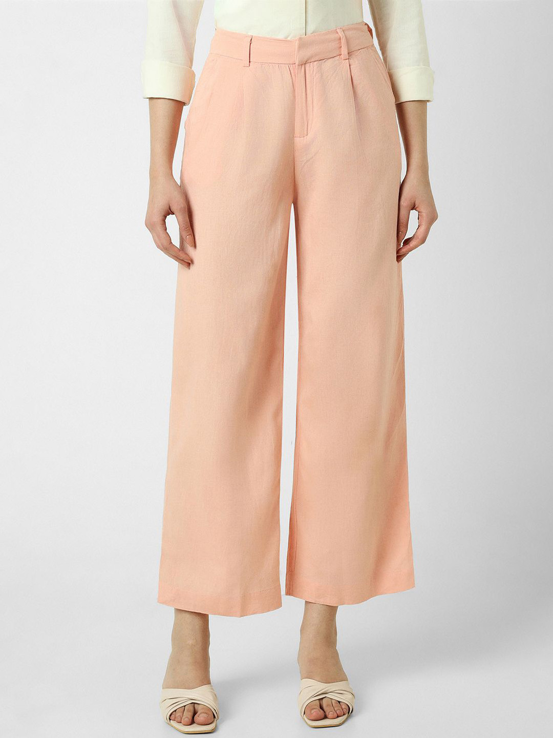 

Van Heusen Woman Women Pleated Trousers, Peach
