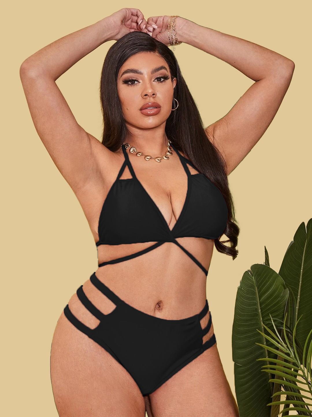 

VAGHBHATT Non-Padded Lingerie Set Bikini-30-BLK, Black