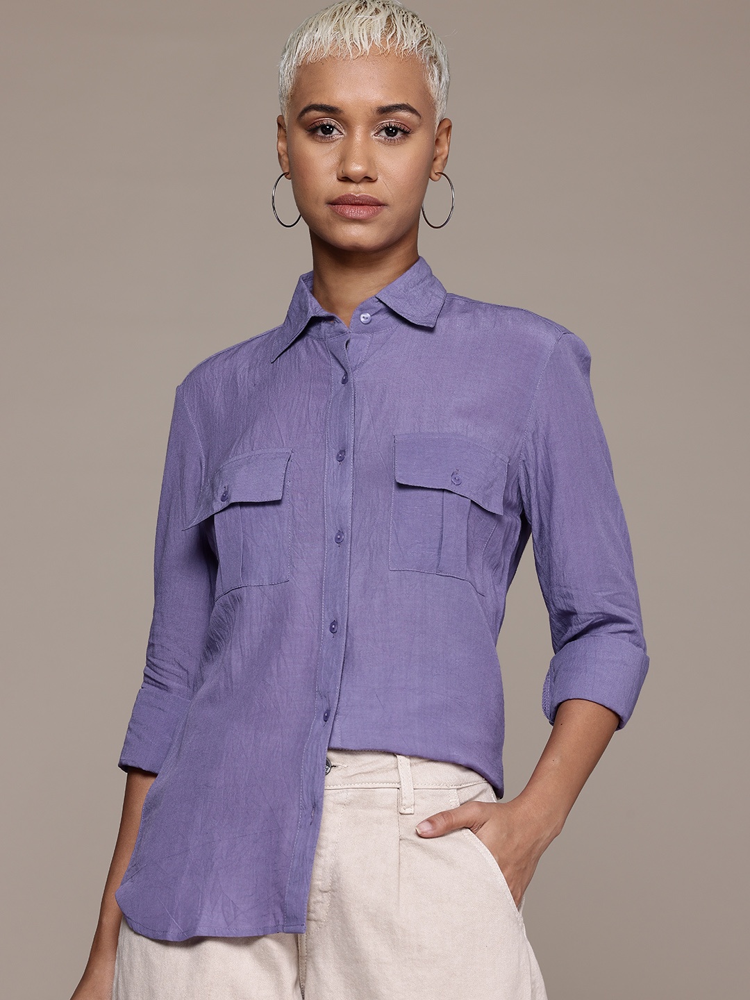 

Roadster Casual Shirt, Purple
