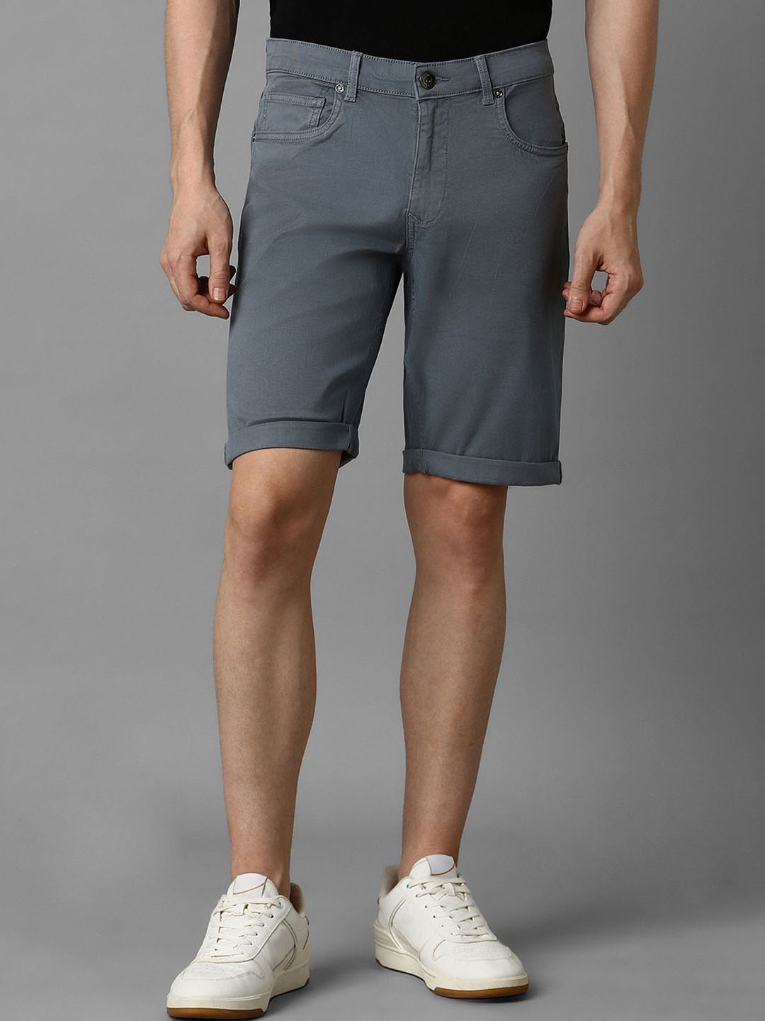 

Louis Philippe Jeans Men Slim Fit Shorts, Grey