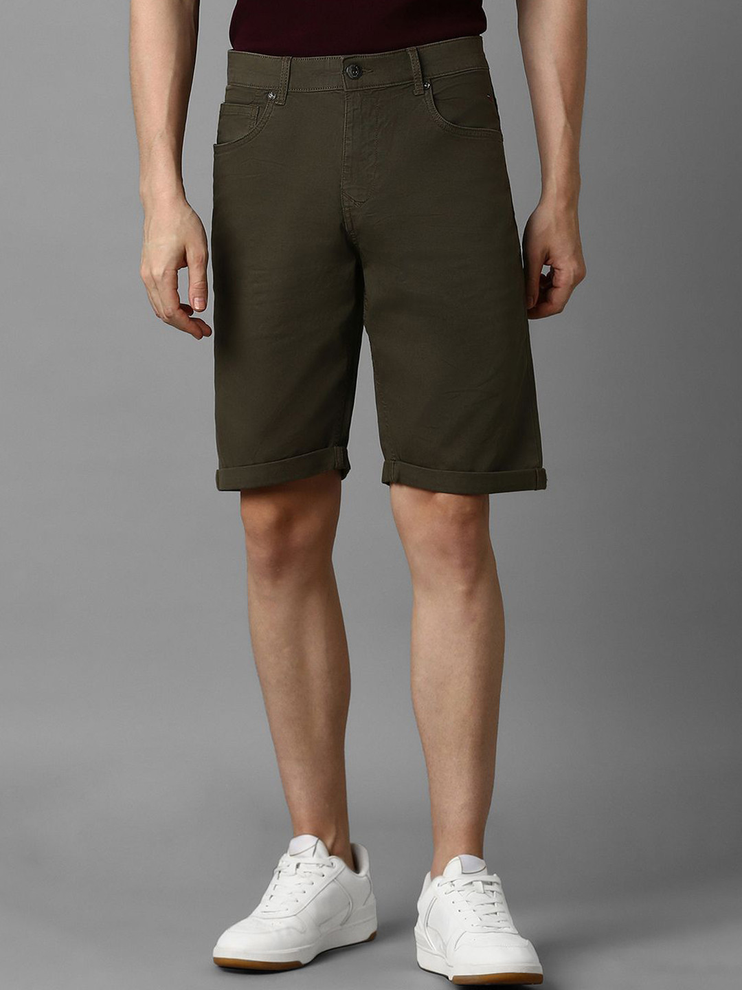 

Louis Philippe Jeans Men Slim Fit Shorts, Olive